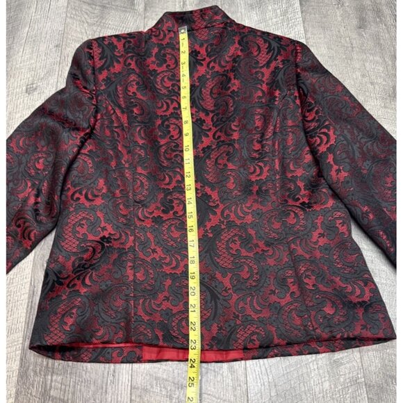 Allison Daley Blazer Suit Jacket Womens 6P Petite Red Romance Zip Up Pockets NEW - Picture 8 of 10